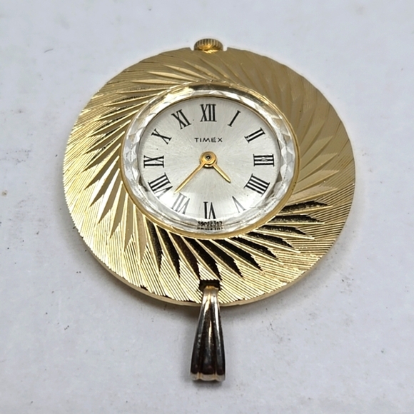 Vintage 1964 Timex Pendant Watch Womens 59407 Manual Wind Gold Tone Working